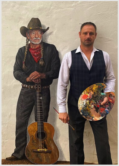 Honoring Texas culture, Casbeer paints Texas music icon Willie Nelson. - Submitted photo