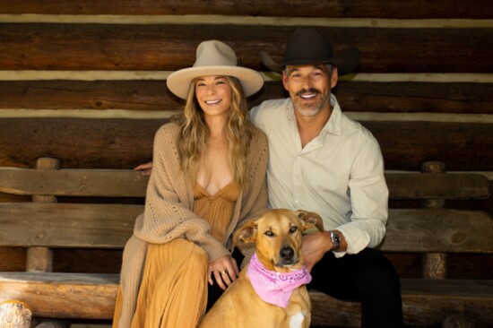 LeAnn with husband Eddie Cibrian and their dog Fleetwood