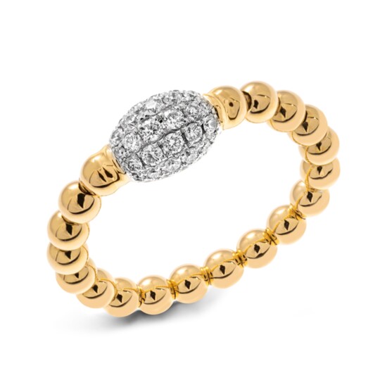 Hulchi Belluni: diamond cluster ring in yellow gold