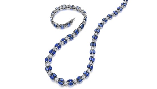 Oscar Heyman: platinum, sapphire and diamond necklace