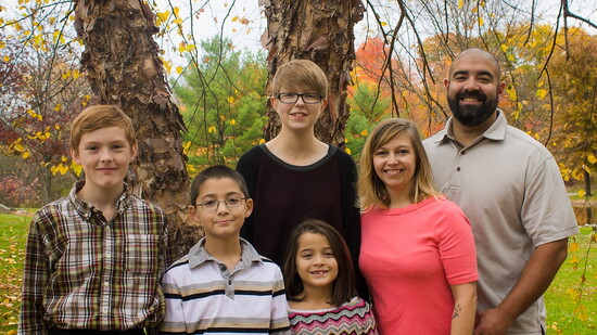 Angela and her family when they moved in Medina County in 2014.