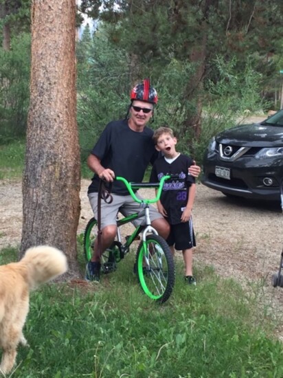 Greg Hinman and his grandson.