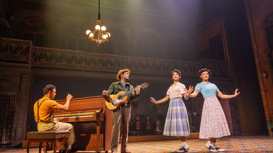 Irving Aday O’Connor (seated at piano), Aidan Olmo, Liana Morales and Isabel Gonzalez, photo by Matthew Murphy