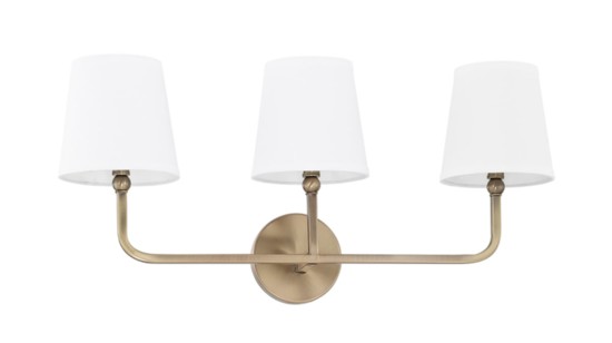 Capital Lighting Aged Brass Dawson 3 Light 26" Wide Bathroom Vanity Light