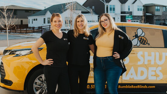 (L-R) Design Consultant, Ashley Tanner, co-owner Kari Schaneman, and Sales Manager, Jessica Bilevich of Bumble Bee Blinds.