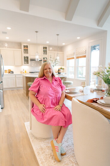 Pink isn't a typical color for headshots, but when it's your brand color, it's the right choice.