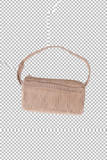 Emmi Shoulder Bag — A compact suede cylinder bag finished with braided trim and playful fringe.