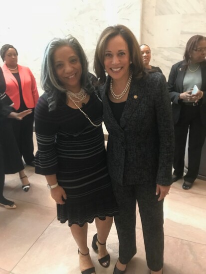 Lita Rosario-Richardson and Vice President Kamala Harris