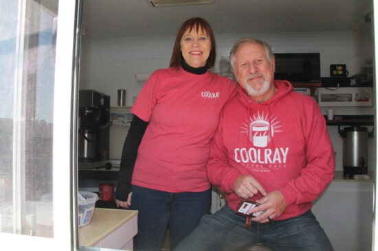 CoolRay Coffee has provided hot chocolate and coffee to those in line at no cost.