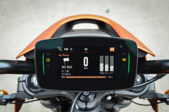 A 4.3-inch color TFT touchscreen (thin-film-transistor, a type of liquid-crystal display noted for high image quality and contrast) located above the handlebar 