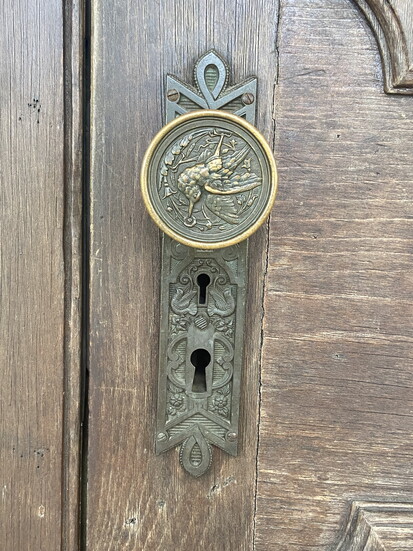 Beautifully adorned doorknobs are among the small sights to take in