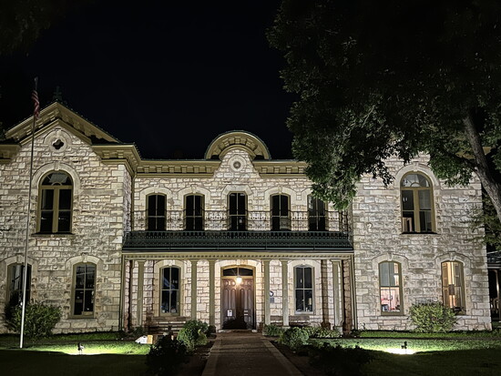 The victorian style architecture of Pioneer Memorial Library catches they eye of passerby