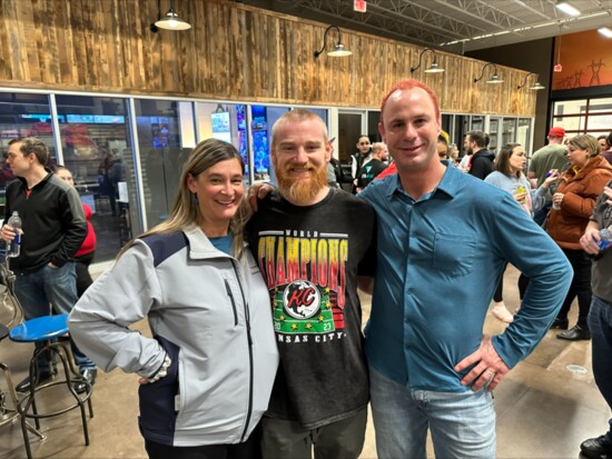 Kimberly and Tyler on set with host Wes Bergmann