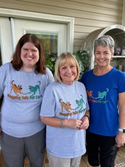 Ashley and Debbie with staff member Tina Wuflestad 