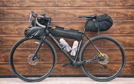 Fully loaded adventure bike