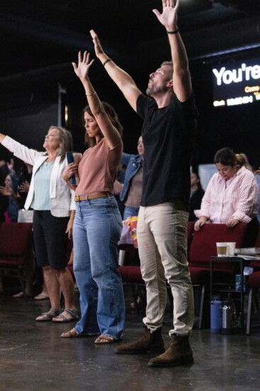  Pastor Joe, his Mom, and Pastor Krissy Worshipping during Sunday morning service