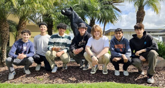 Student Team (L-R): Trent Elam, Andrew Castillo, Krish Madhavan, Wes Shapiro, Parker Koppenjan, Yash Bhamre, Enzo Giordano, (Tyler Turner not pictured)