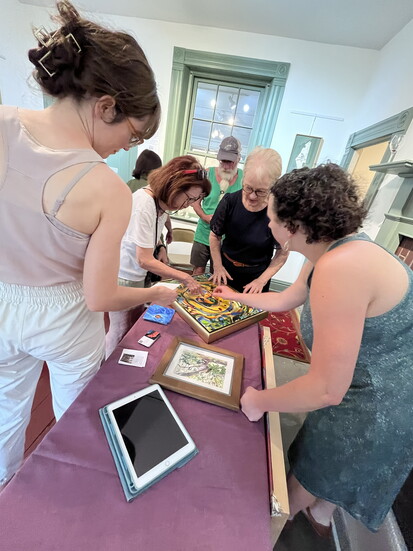 Recent artist talk by artists Michelle and Carrie Boerio and Carmen Ostermann.