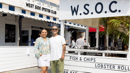 Yunnie and Greg Morena outside West Side Oyster Club