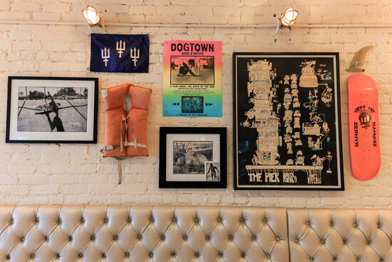 The interiors pay tribute to Santa Monica beach and skate culture