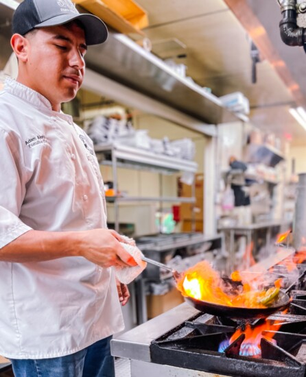 Adam Alonzo cooking at Stable Craft Brewing. Photo Credit: Stable Craft Brewing