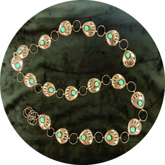 9. Seven Stones - Hand-Stamped Navajo Turquoise Belt