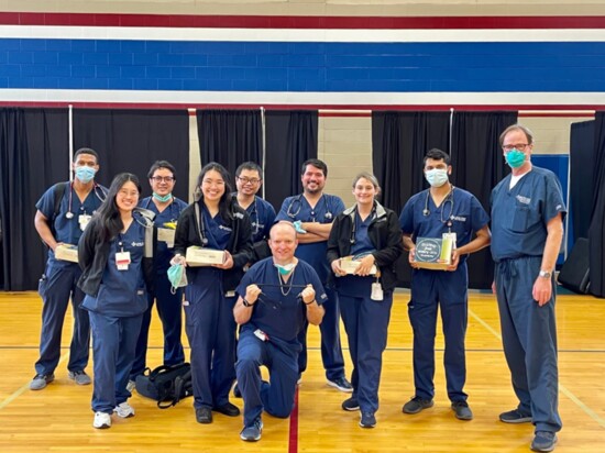 Dr. Porter, medical director for Lone Star Family Health Center, a team of faculty, and resident physicians visited Conroe ISD school campuses.