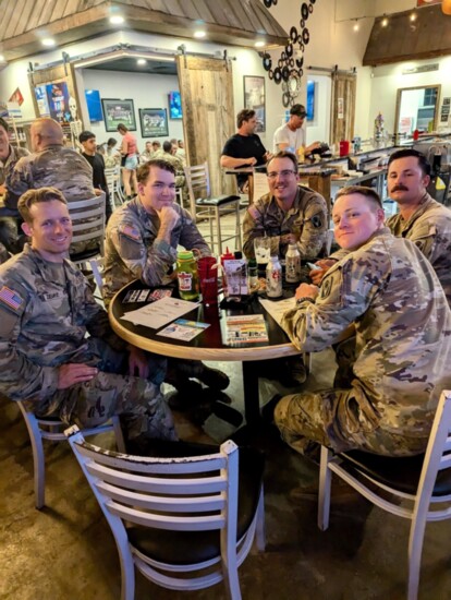 More than 100 Florida National Guard soldiers are enjoying a “Thanks  for your Service” dinner at BrewBurger’s BackPorch. Photos by Michael Bacon.