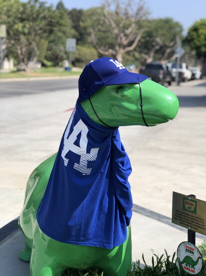The original Clair dressed in Dodgers blue