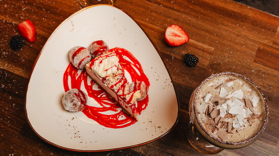 Save room for something sweet with their decadent cheesecake.