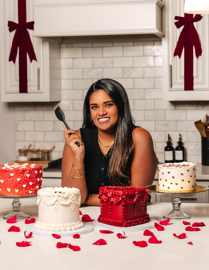Anna Anthony amongst her custom cakes.