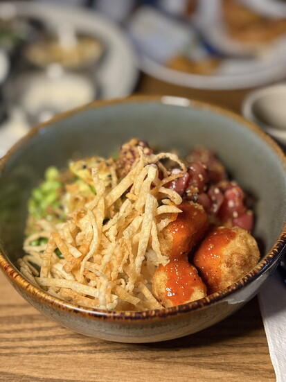 Ahi Tuna Poké Rice Bowl.