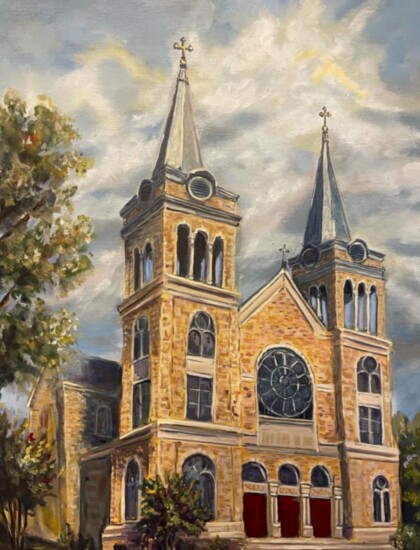 Painting of Sacred Heart Church in Cullman