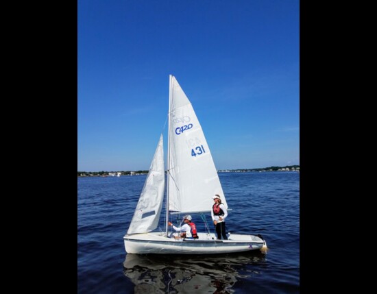 4. LBI Young sailing champions Reese Zebrowski sitting and Payton Kliesch standing  