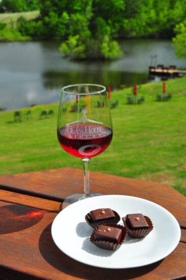 Chocolate and wine at Glass House Winery. Photo Credit: Matthew Hauck