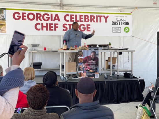Celebrity Chef, Jernard Wells hosts a culinary demonstration during last year's festival.