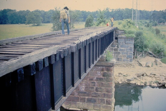 The bridge over Goose Creek after the W&OD railroad line was abandoned in 1968.