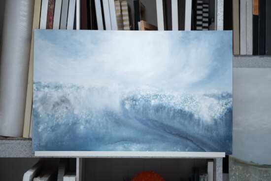"Between Tides", an expressive seascape painting 