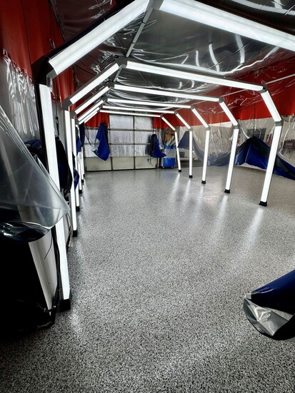 Robin Barkdull says the floor delivers a refined, light-reflective finish that elevates the entire space, while still being practical for day-to-day use.