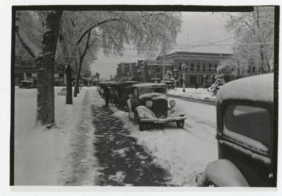 C3_1970.22.0022.482, Snow on 8th Street in Greeley, 1940, Gardner Studio.