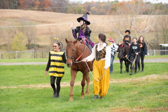 Students enjoyed dressing up for Loudoun Therapeutic Riding's Rideathon just before Halloween. Caroline Gray Photo