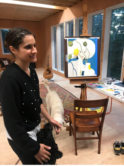 Bijou Karman at the Mazza Studio during her Faison Artist Residency. Photo courtesy of Illustration Institute.