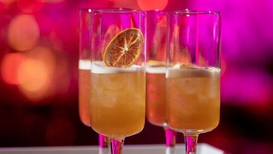 Rosy gin spritz. Photo by Michael Jurick Photography.