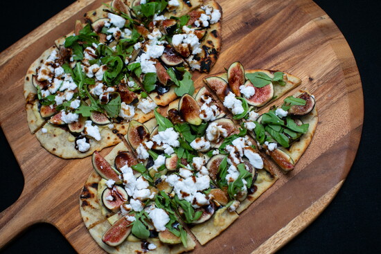 Grilled fig flatbreads. Photo by Philip Van Nostrand Photography. 