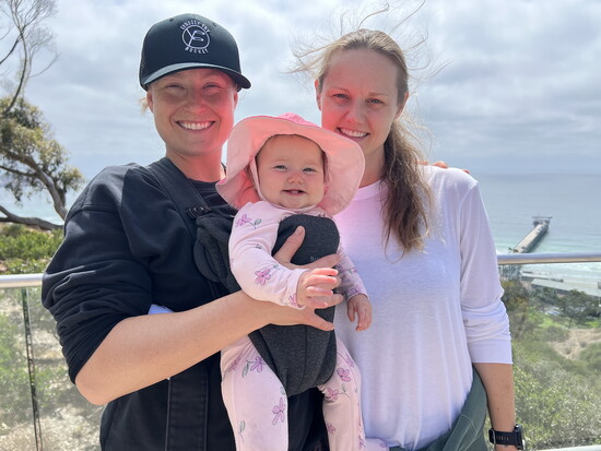 Lyndsey Fry, her wife Emily, and their daughter, Eily.