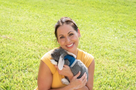 Shawn Lutz, Dental Hygienist at Davis & Beyer Dental Health Professionals, with her pet rabbit, Henry. 