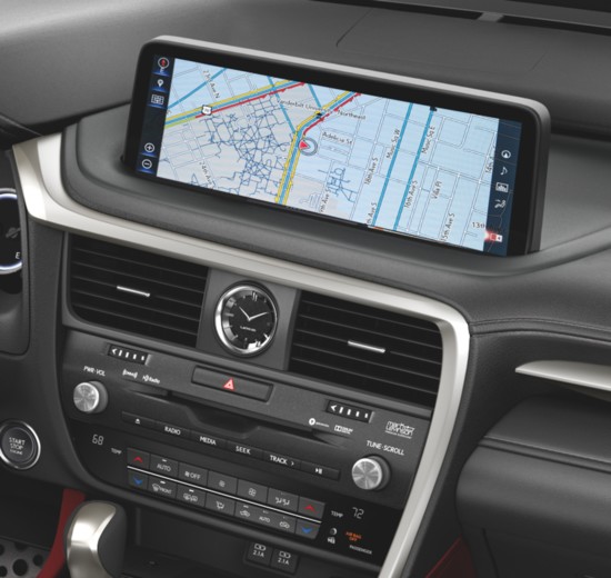 RX's main infotainment screen, which spans 8.0 inches as standard but can be upgraded to a 12.3-inch unit with a split-screen display.