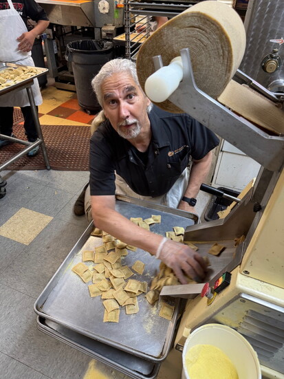 Jim Winecoff making pasta. Photo courtesy of Mona Lisa Pasta.