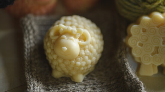 3D sheep soap made with goat milk made by Henny Penny Farm