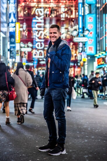 Rob pauses for a photo during one of his worldwide performing tours.